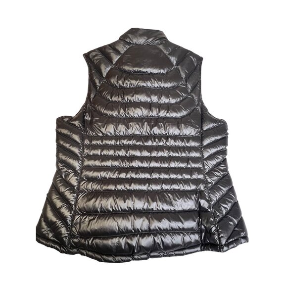 Bernardo Goose Down Puffer Vest L Black Nylon Outerwear Lightweight Warm Womens - Picture 2 of 13